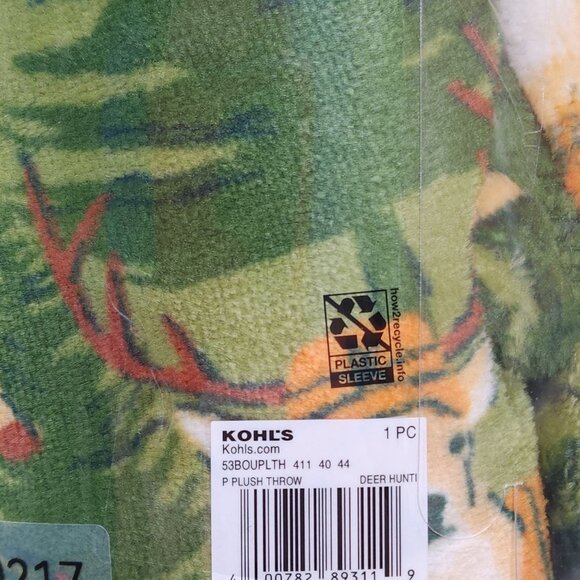 The Big One Oversized Soft Plush Throw Blanket 5ft X 6ft Deer Hunter Polyester - Picture 8 of 9